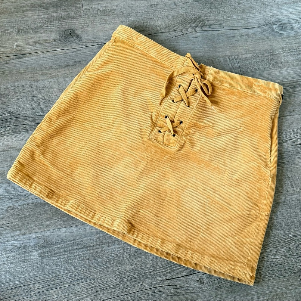 SO High-rise Mustard Yellow Corduroy Mini Skirt